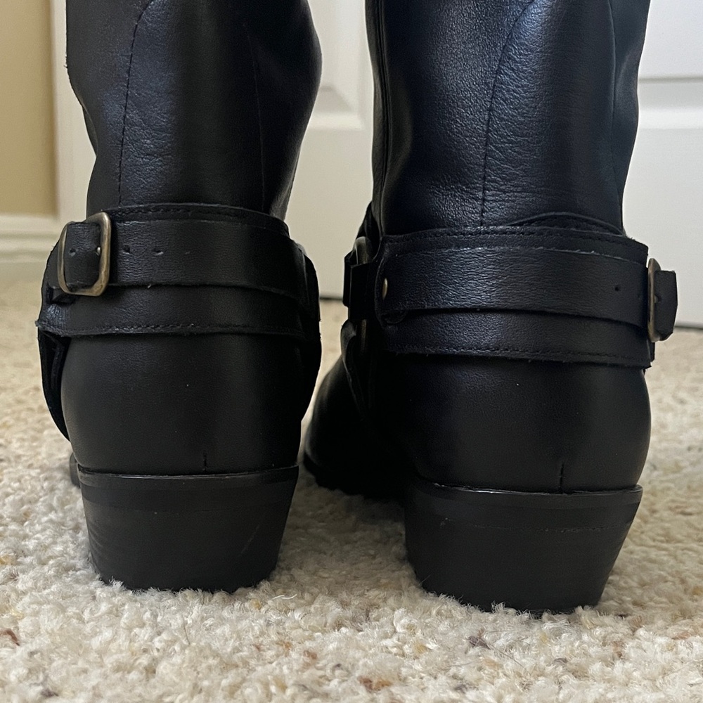 Jeffrey Campbell Black Leather MOTO Boots - Picture 5 of 7